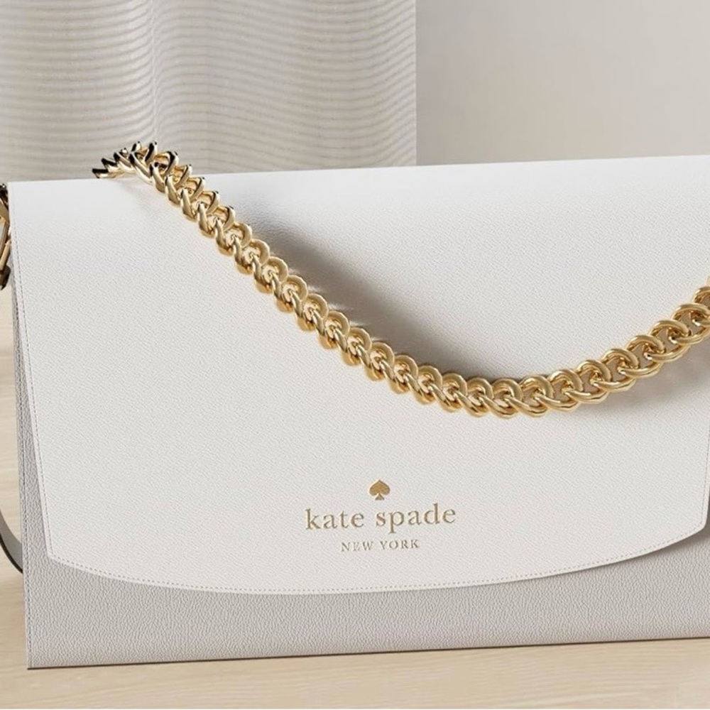 Kate Spade Cream Crossbody Bag with Gold Chain